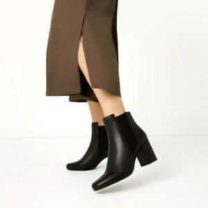 Zara Leather Heeled Ankle Boots